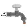 1/2″ BSPM Plastic Tap, WL, Grey/White Garden Taps Free Shipping 13