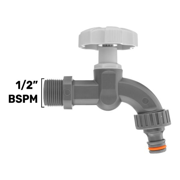 1/2″ BSPM Plastic Tap, WL, Grey/White Garden Taps Free Shipping 7