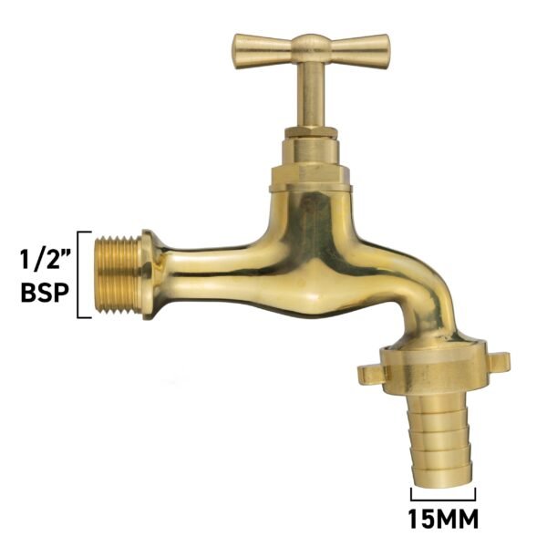 15mm Brass Wall Flange Kit with 15mm Barbed Polished Brass
