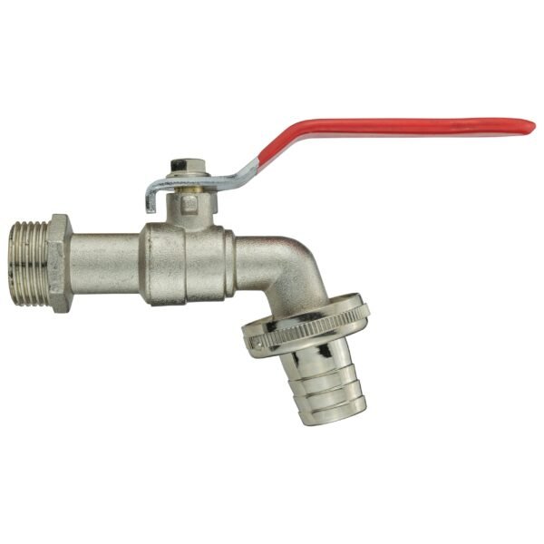 15mm Brass Wall Flange Kit with Lever Tap + Quick Connect