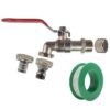 Lever tap kit with barb/quick connect outlet, 1/2 inch and 3/4 inch – home diy accessory uk wall tap connection kits free shipping 49