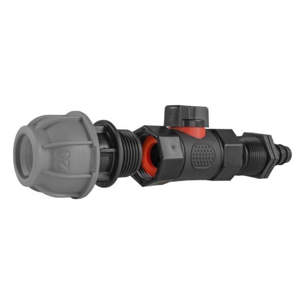 20mm mdpe straight with in-line bspf valve and 16mm barbed – heavy duty pipe & hose fitting uk mdpe fittings free shipping 11