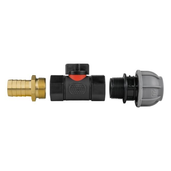 20mm mdpe straight with in-line bspf valve and 19mm brass – heavy duty pipe & hose fitting uk mdpe fittings free shipping 4