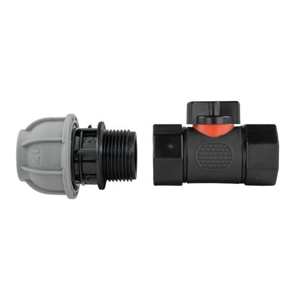 20mm mdpe straight with in-line bspf threaded valve – heavy duty pipe & hose fitting uk mdpe fittings free shipping 9