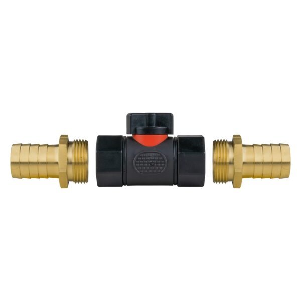 In-line bspf valve with 2 x 19mm brass barb connectors – heavy duty pipe & hose fitting uk brass connectors free shipping 4