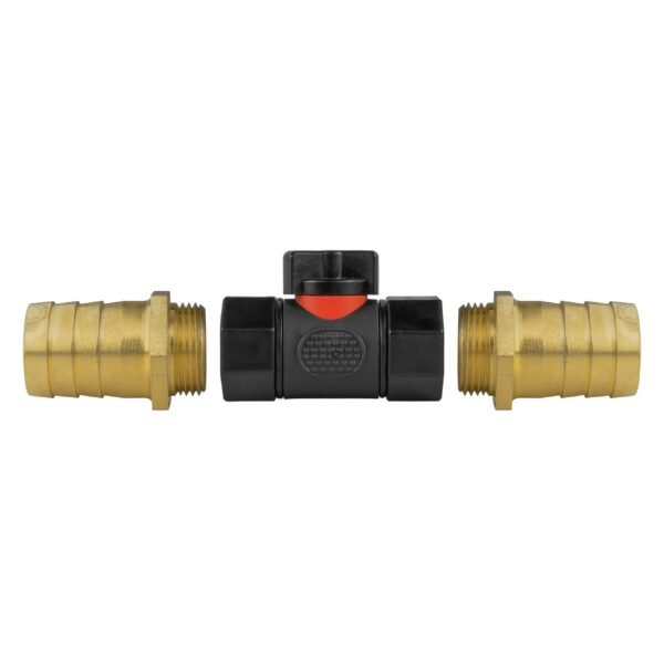 In-line bspf valve with 2 x 25mm brass barb connectors – heavy duty pipe & hose fitting uk brass connectors free shipping 4