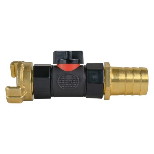 Geka Type Connector with In-Line BSPF Valve and 25mm Brass