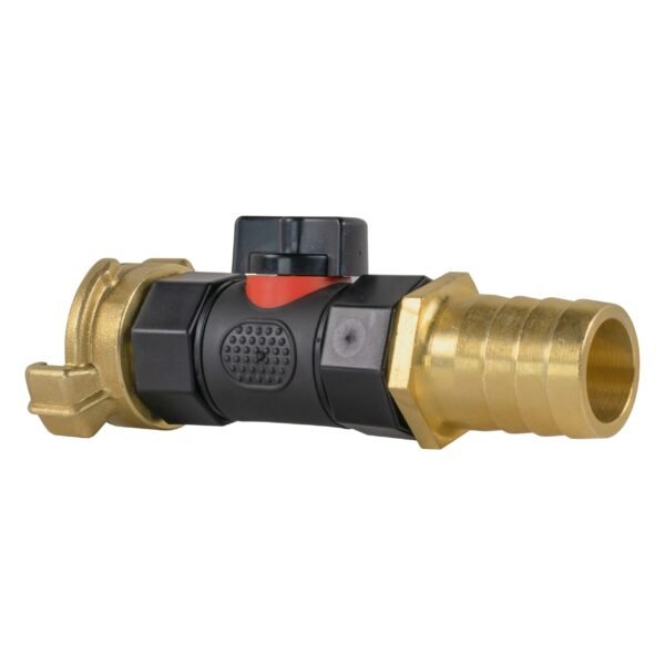 Geka Type Connector with In-Line BSPF Valve and 25mm Brass