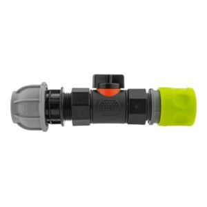 Hose Connector Lime with In-Line BSPF Valve and 20mm MDPE