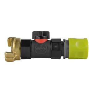 Hose Connector Lime with In-Line BSPF Valve and Geka Type – Heavy Duty Pipe & Hose Fitting UK Geka Fittings Free Shipping