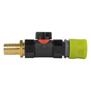 Hose Connector Lime with In-Line BSPF Valve and 19mm Brass