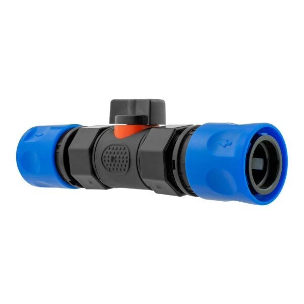 In-line bspf valve with 2 x hose connectors blue – water flow control valve uk full flow valves free shipping 2