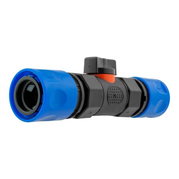 In-line bspf valve with 2 x hose connectors blue – water flow control valve uk full flow valves free shipping 3
