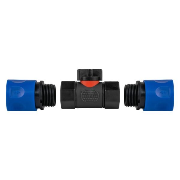 In-line bspf valve with 2 x hose connectors blue – water flow control valve uk full flow valves free shipping 4