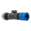 Hose Connector Blue with In-Line BSPF Valve and 20mm MDPE