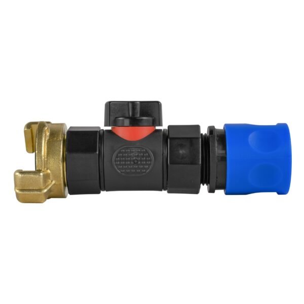 Hose Connector Blue with In-Line BSPF Valve and Geka Type