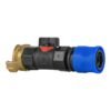 Hose Connector Blue with In-Line BSPF Valve and Geka Type