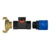 Hose Connector Blue with In-Line BSPF Valve and Geka Type