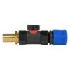 Hose connector blue with in-line bspf valve and 19mm brass – heavy duty pipe & hose fitting uk brass connectors free shipping 1