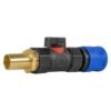 Hose connector blue with in-line bspf valve and 19mm brass – heavy duty pipe & hose fitting uk brass connectors free shipping 2