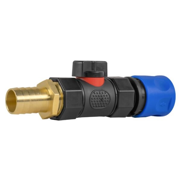 Hose connector blue with in-line bspf valve and 19mm brass – heavy duty pipe & hose fitting uk brass connectors free shipping 2