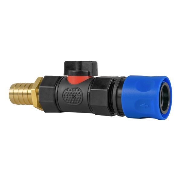 Hose connector blue with in-line bspf valve and 19mm brass – heavy duty pipe & hose fitting uk brass connectors free shipping 3
