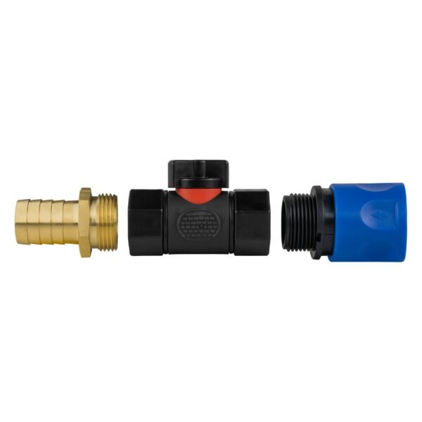 Hose connector blue with in-line bspf valve and 19mm brass – heavy duty pipe & hose fitting uk brass connectors free shipping 4