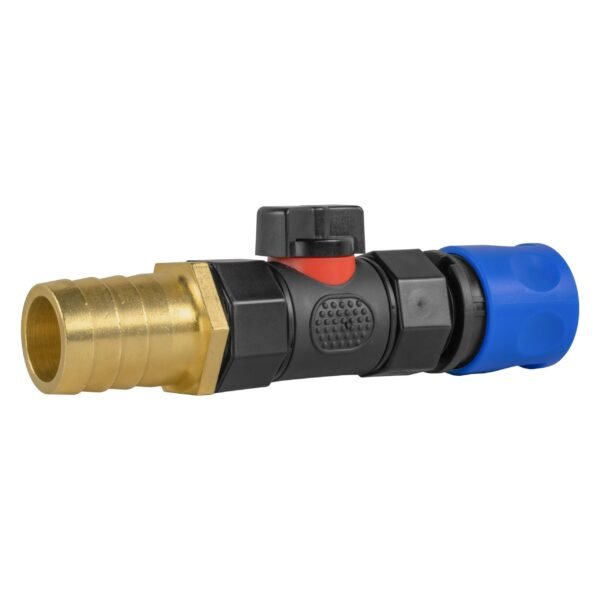 Hose connector blue with in-line bspf valve and 25mm brass – heavy duty pipe & hose fitting uk brass connectors free shipping 7
