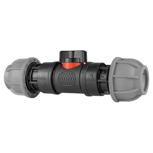 In-line bspm valve with 2 x 20mm mdpe straight connectors – heavy duty pipe & hose fitting uk