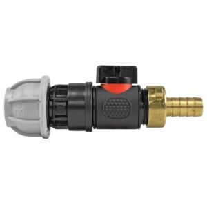 20mm MDPE Straight with In-Line BSPM Valve and 13mm Brass