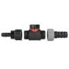 16mm Barbed Straight with In-Line BSPM Valve and 20mm Barbed