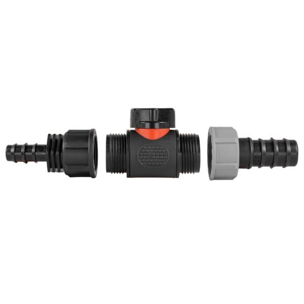 16mm Barbed Straight with In-Line BSPM Valve and 20mm Barbed
