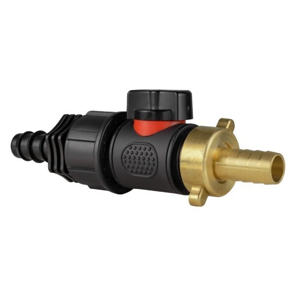 16mm barbed straight with in-line bspm valve and 13mm brass – barbed hose pipe connector uk full flow valves free shipping 5