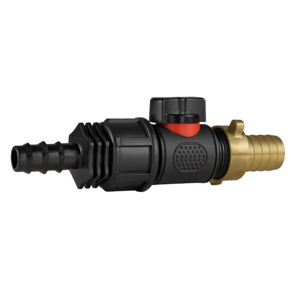 16mm Barbed Straight with In-Line BSPM Valve and 19mm Brass