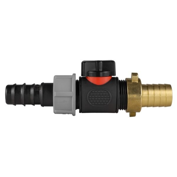 20mm Barbed Straight with In-Line BSPM Valve and 19mm Brass