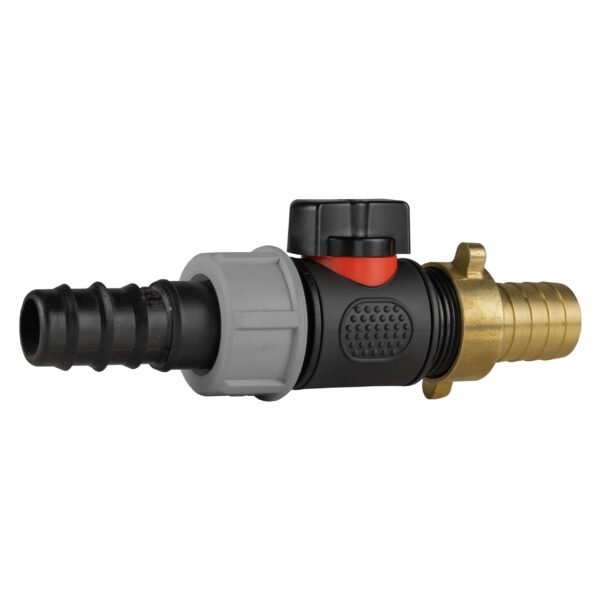 20mm Barbed Straight with In-Line BSPM Valve and 19mm Brass