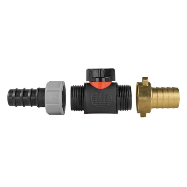 20mm Barbed Straight with In-Line BSPM Valve and 19mm Brass