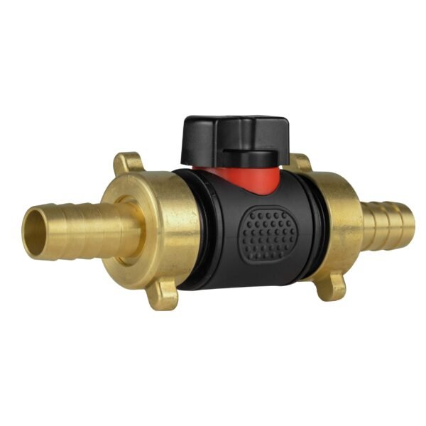 In-line bspm valve with 2 x 13mm brass barb connectors – heavy duty pipe & hose fitting uk full flow valves free shipping 2
