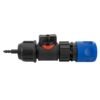 Hose Connector Blue with In-Line BSPM Valve and 4mm Barb