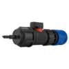 Hose Connector Blue with In-Line BSPM Valve and 4mm Barb