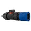 Hose Connector Blue with In-Line BSPM Valve and 4mm Barb