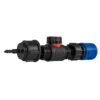 Hose Connector Blue with In-Line BSPM Valve and 4mm Barb