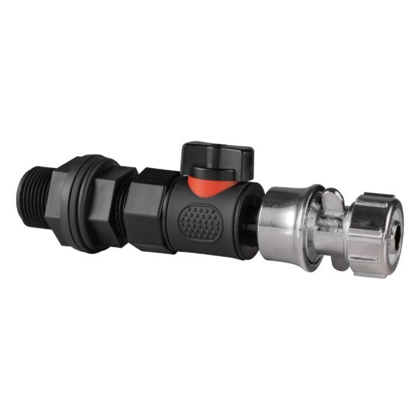 Water butt connector 3/4 inch bsp with bspf-quick connect valve and 1/2 inch zinc chrome hose connector – heavy duty pipe & hose fitting uk water butt fittings free shipping 2