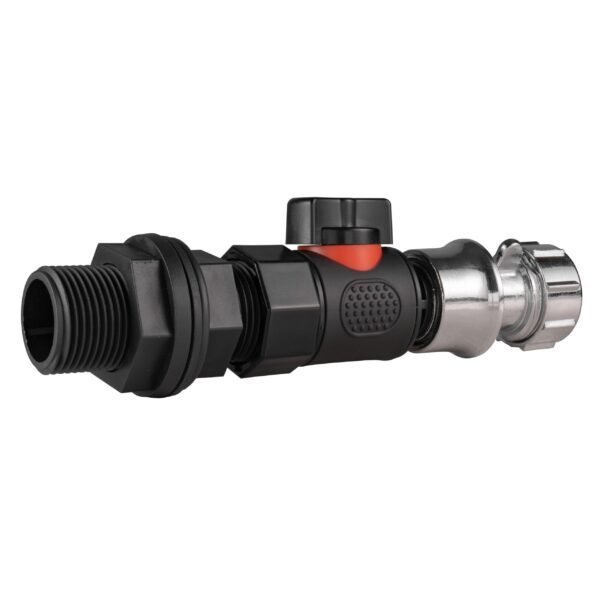 Water butt connector 3/4 inch bsp with bspf-quick connect valve and 1/2 inch zinc chrome hose connector – heavy duty pipe & hose fitting uk water butt fittings free shipping 3