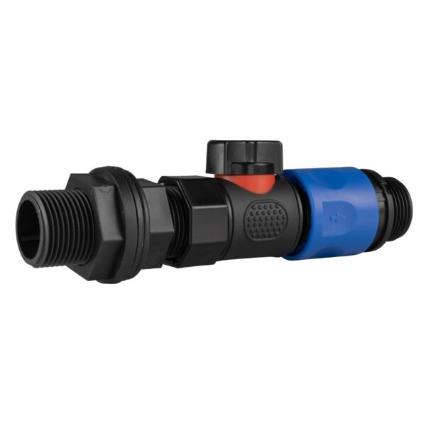 Water butt connector 3/4 inch bsp with bspf-quick connect valve – heavy duty blue/black hose connector water butt fittings free shipping 3