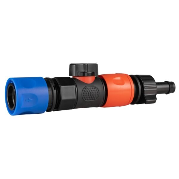 Hose connector blue with bspf quick connect valve and 13mm barb connector – click-fit garden hose connector uk garden hose fittings free shipping 2