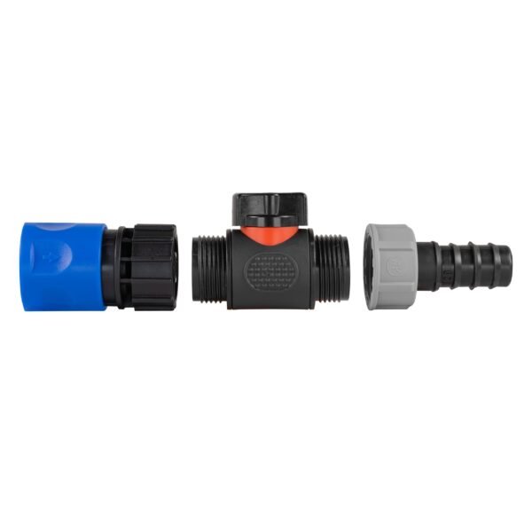 Hose Connector Blue with In-Line BSPM Valve and 20mm Barbed Garden Hose Fittings Free Shipping 11