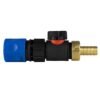 Hose connector blue with in-line bspm valve and 13mm brass full flow valves free shipping 1