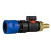 Hose connector blue with in-line bspm valve and 13mm brass full flow valves free shipping 2