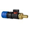 Hose connector blue with in-line bspm valve and 13mm brass full flow valves free shipping 3